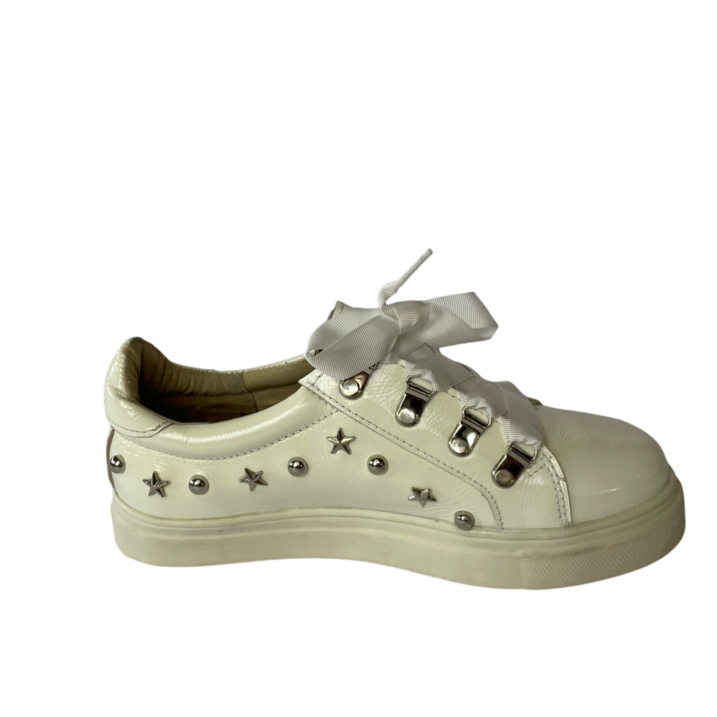 Zapatillas Miss B Charol Blanco