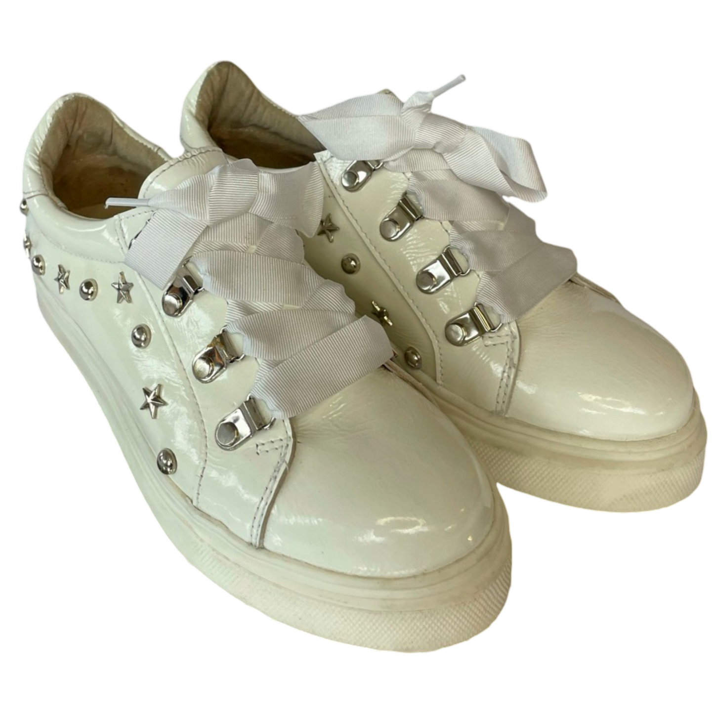 Zapatillas Miss B Charol Blanco