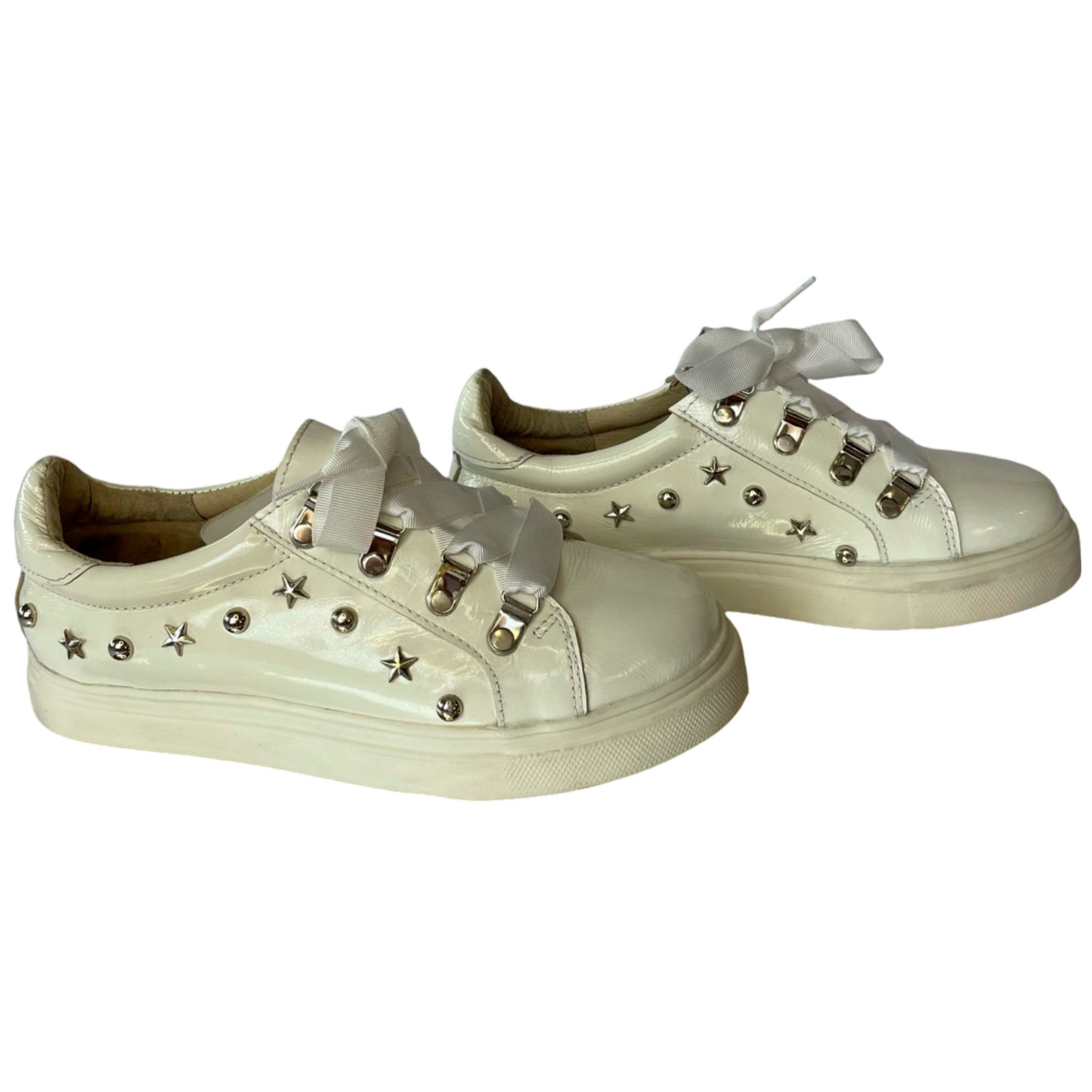 Zapatillas Miss B Charol Blanco