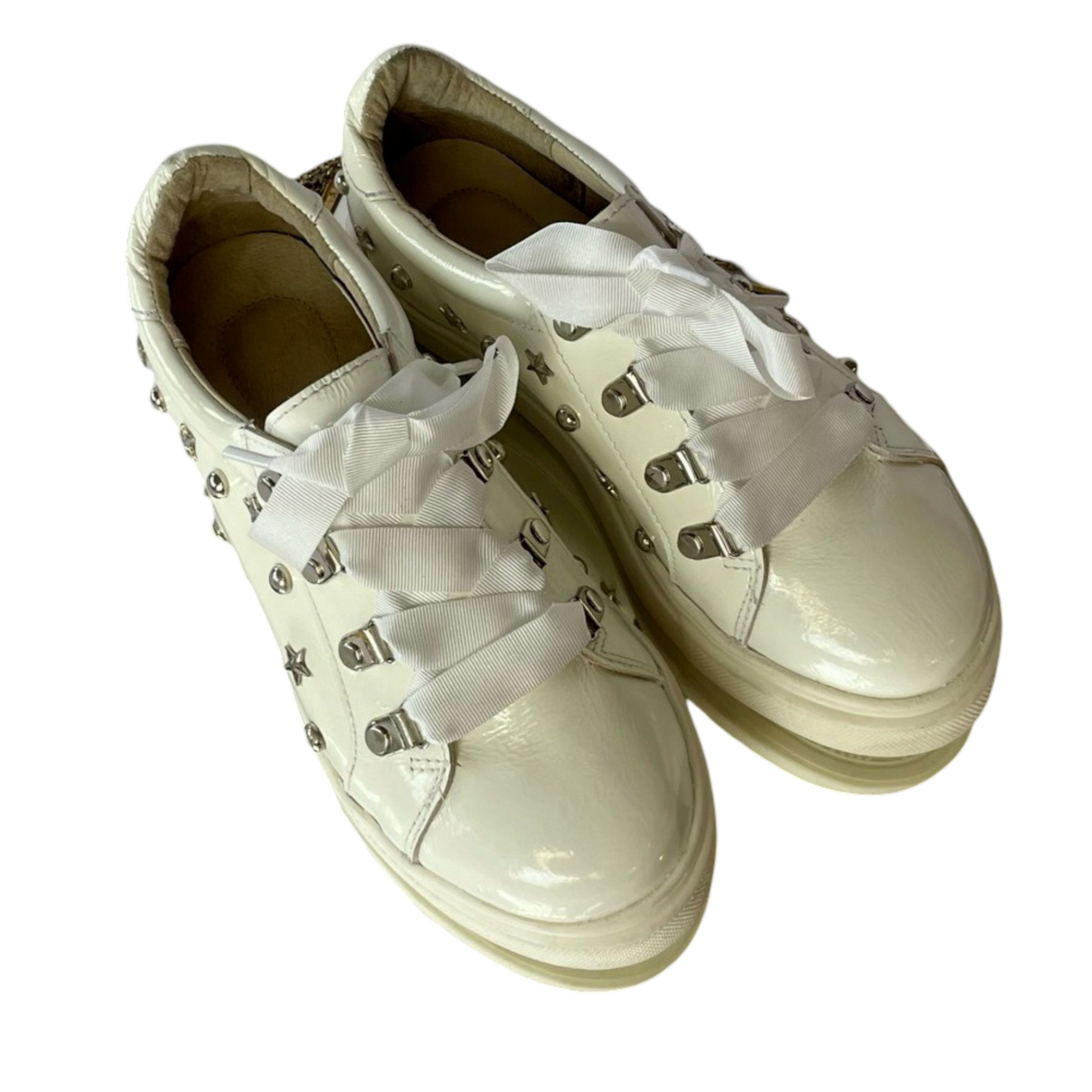 Zapatillas Miss B Charol Blanco
