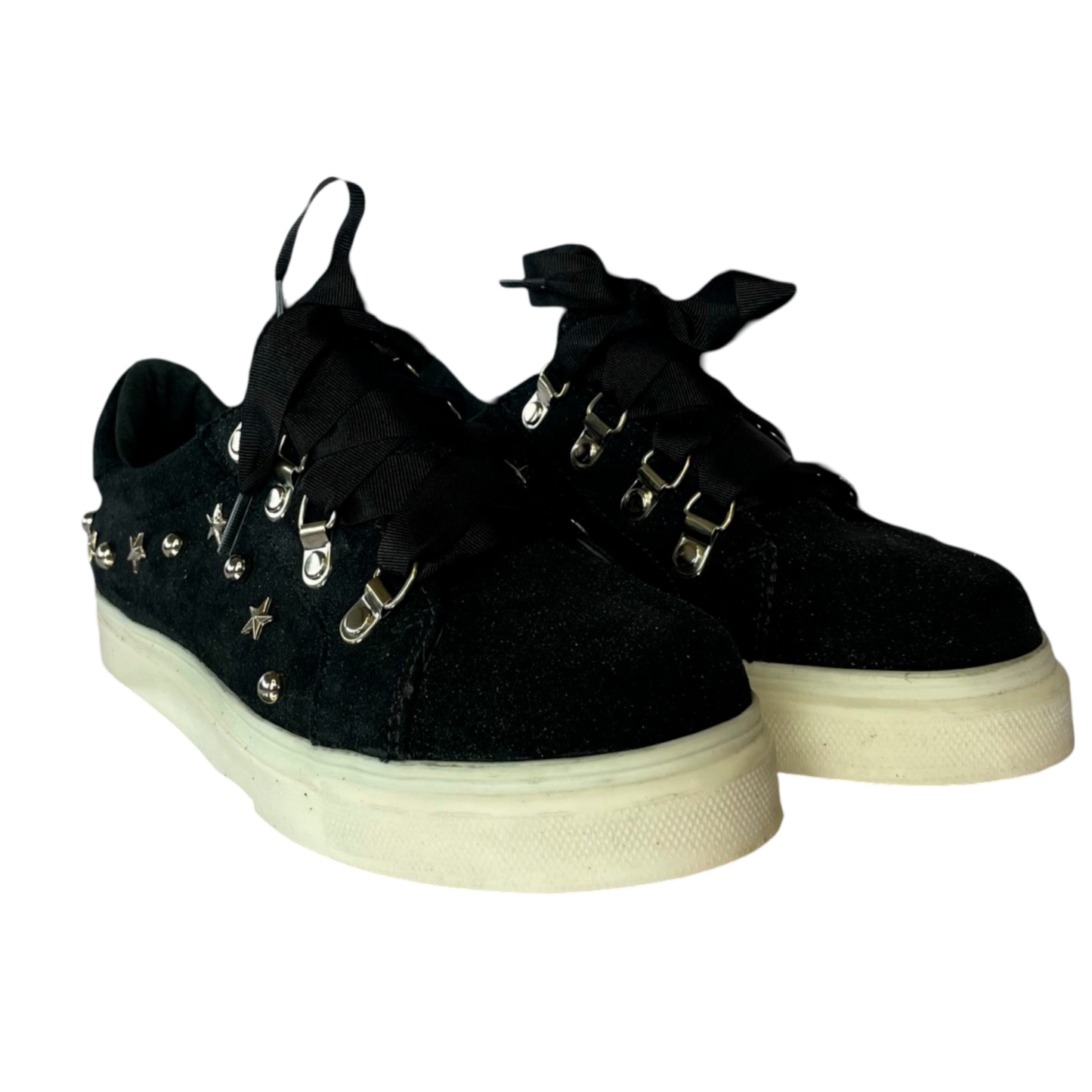 Zapatillas Miss B Gamuza Negra Glitter