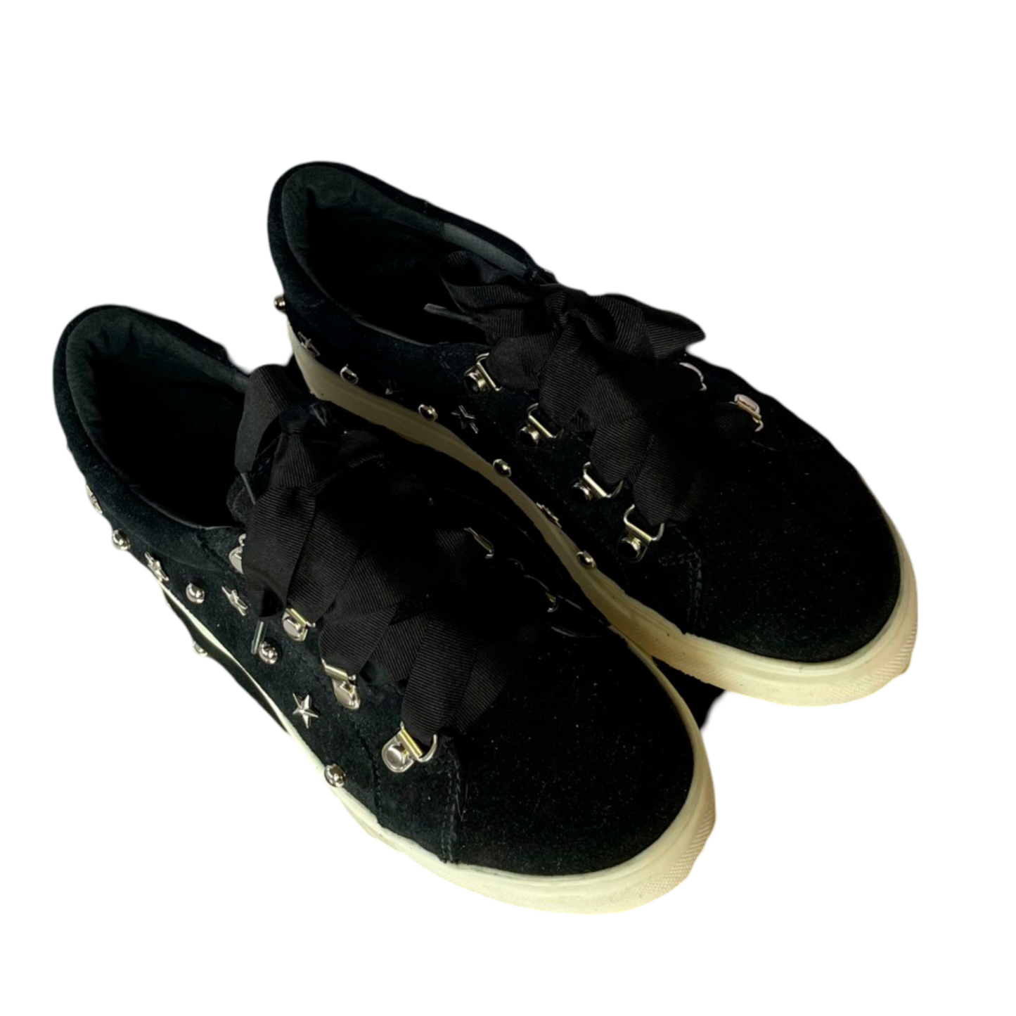 Zapatillas Miss B Gamuza Negra Glitter