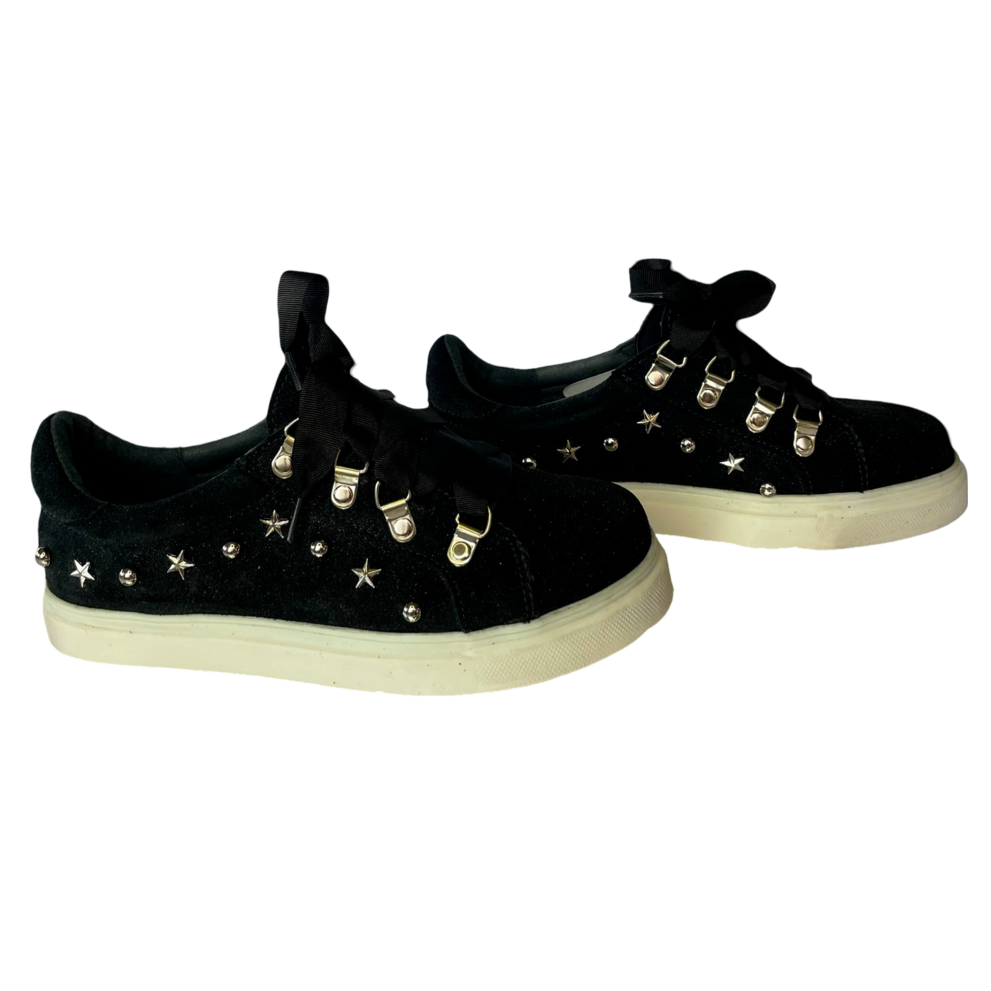 Zapatillas Miss B Gamuza Negra Glitter