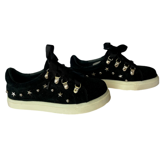Zapatillas Miss B Gamuza Negra Glitter