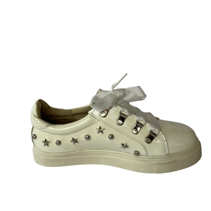 Zapatillas Miss B Charol Blanco